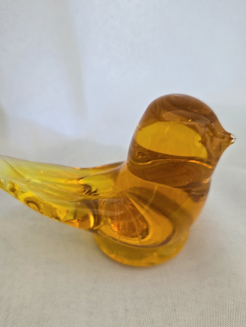 Titan Art Glass Golden Canary Amber Hand Blown Glass Bird Figurine - Picture 3 of 4